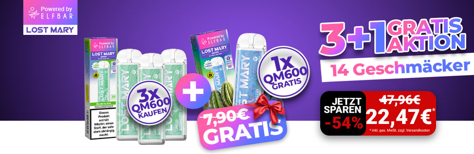 LOST MARY QM 600 3+1 GRATIS