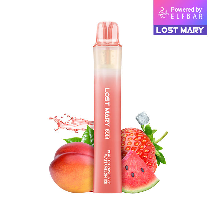 ELFBAR LOST MARY 800 Peach Strawberry Watermelon Ice 20mg Nikotin Einweg Vape