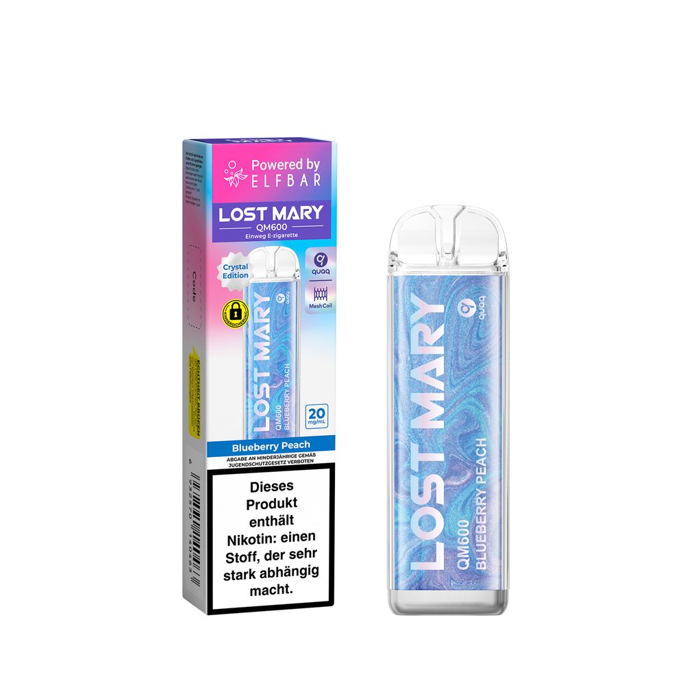 ELFBAR LOST MARY QM600 - Blueberry Peach 20mg Nikotin