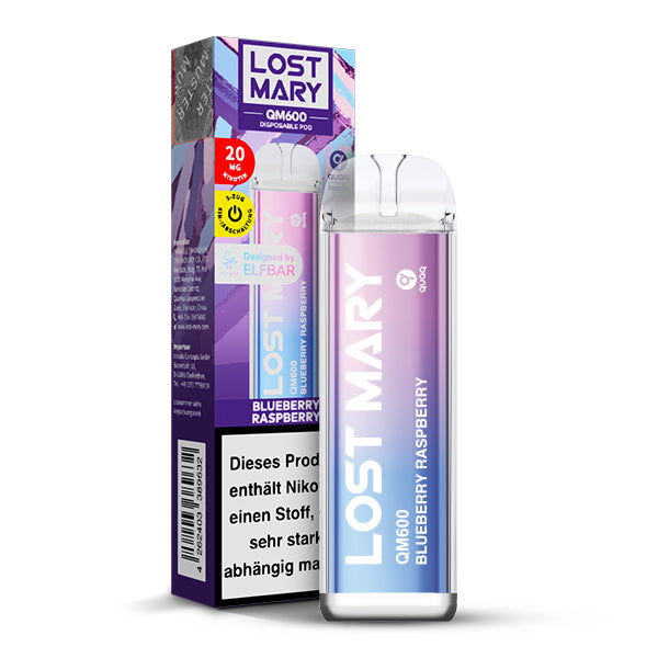 ELFBAR LOST MARY QM600 - Blueberry Raspberry 20mg Nikotin
