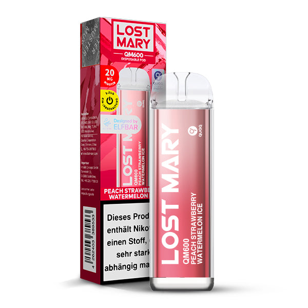 ELFBAR LOST MARY QM600 - Peach Strawberry Watermelon 20mg Nikotin
