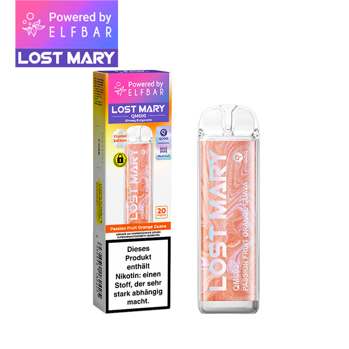 ELFBAR Lost Mary QM600 - Passion Fruit Orange Guava 20mg Nikotin