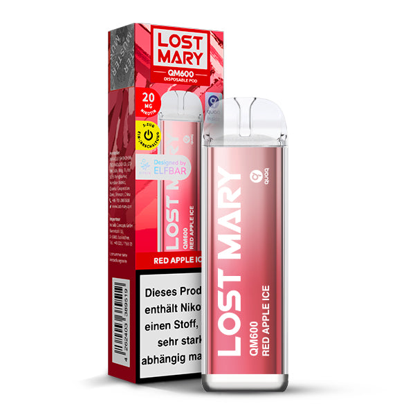ELFBAR LOST MARY QM600 - Red Apple Ice 20mg Nikotin