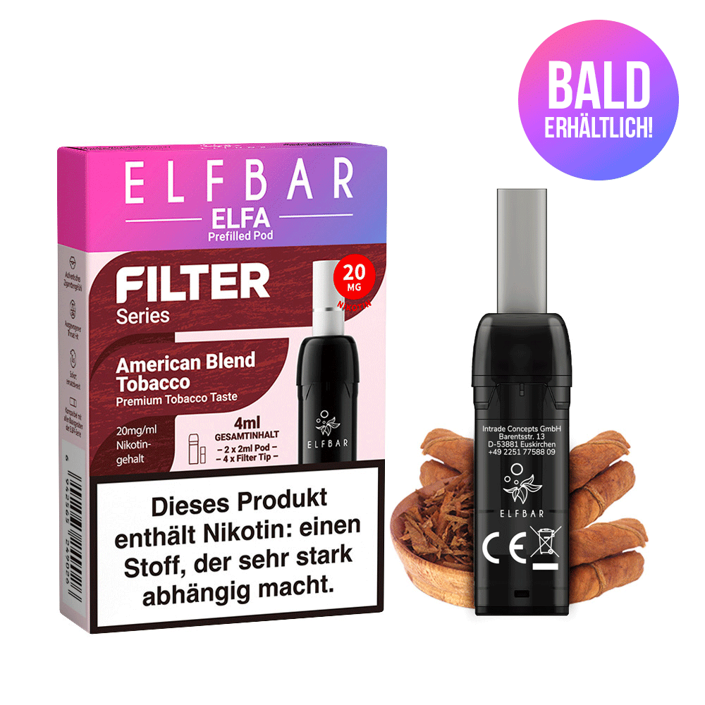 Elfbar Elfa Pods - Filter Series - American Blend Tobacco 20mg 2er Pack