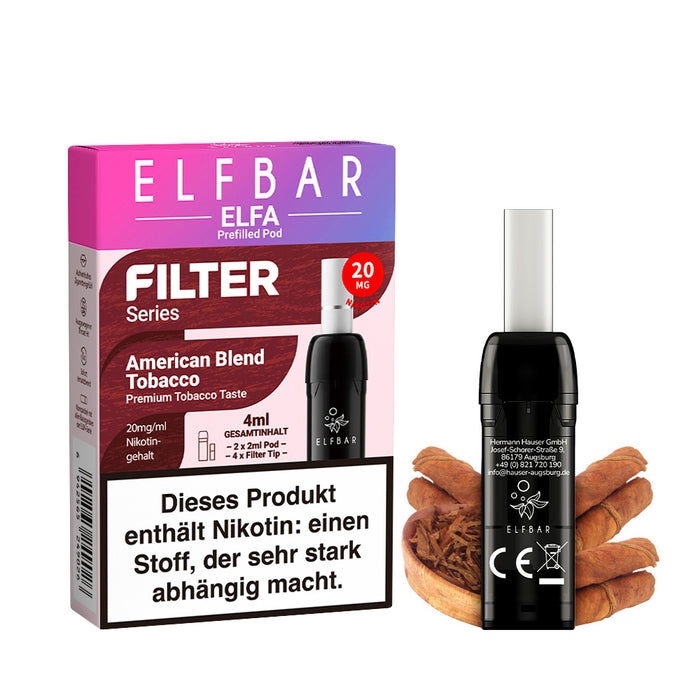 Elfbar Elfa Pods - Filter Series - American Blend Tobacco 20mg 2er Pack