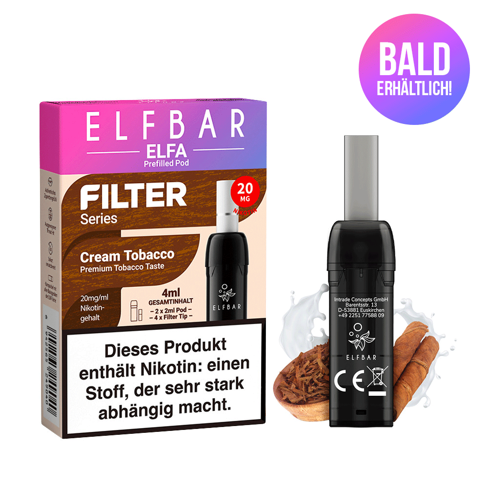 Elfbar Elfa Pods - Filter Series - Cream Tobacco 20mg 2er Pack