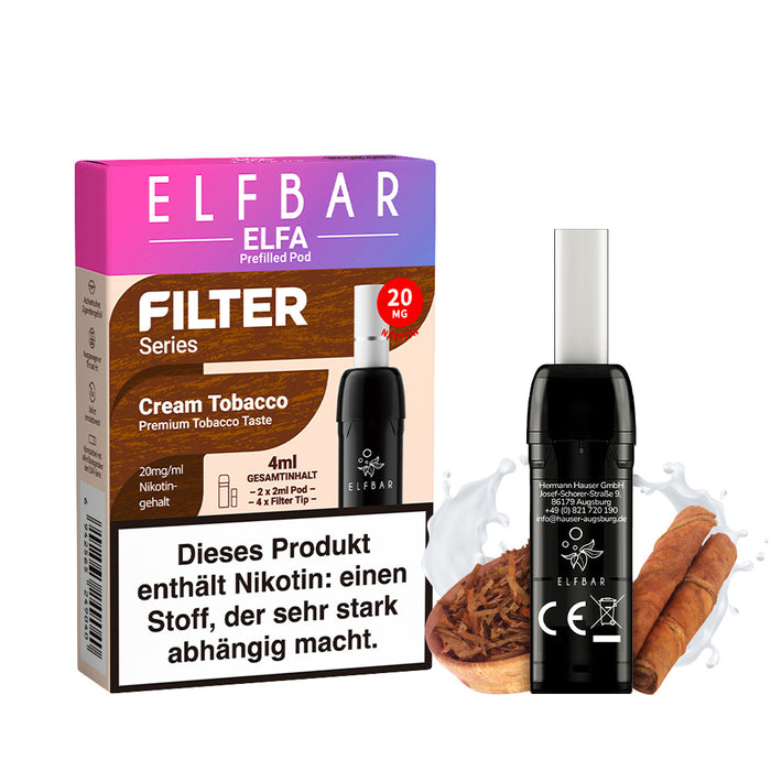 Elfbar Elfa Pods - Filter Series - Cream Tobacco 20mg 2er Pack