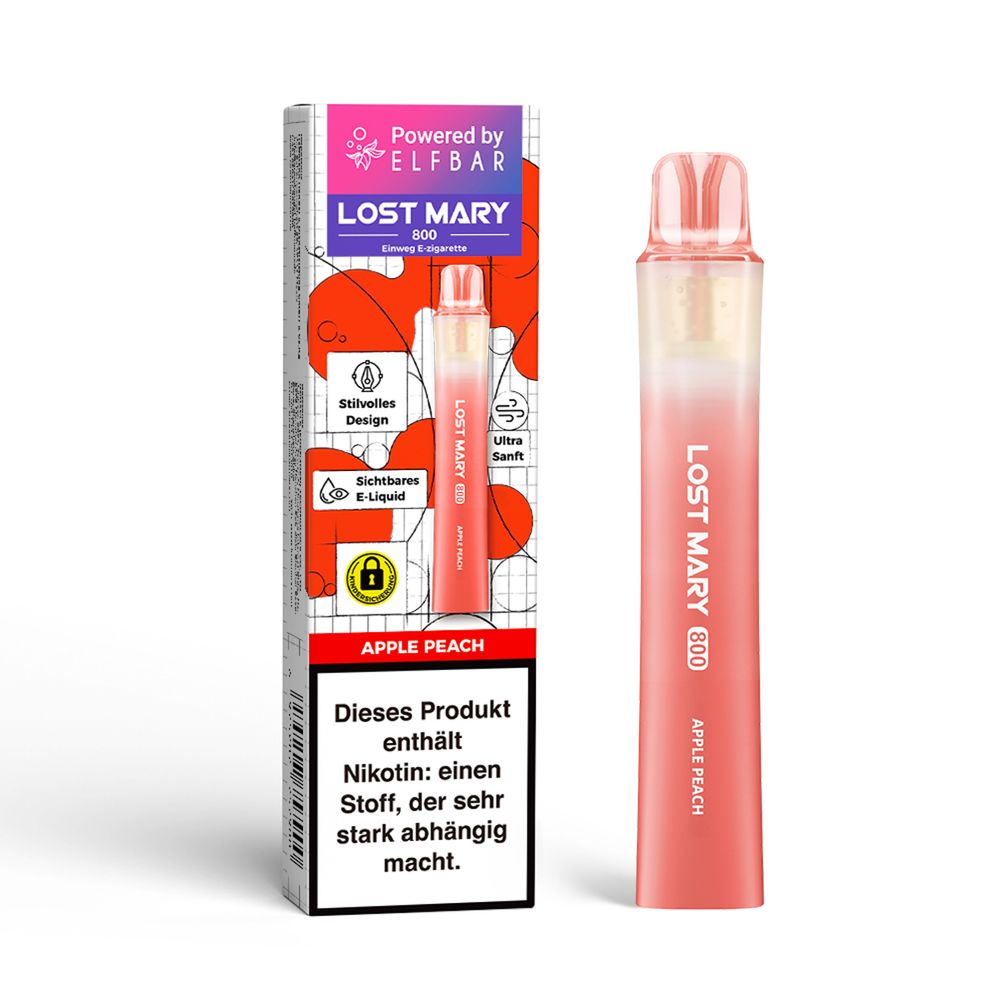 ELFBAR LOST MARY 800 Apple Peach 20mg Nikotin Einweg E-Zigarette