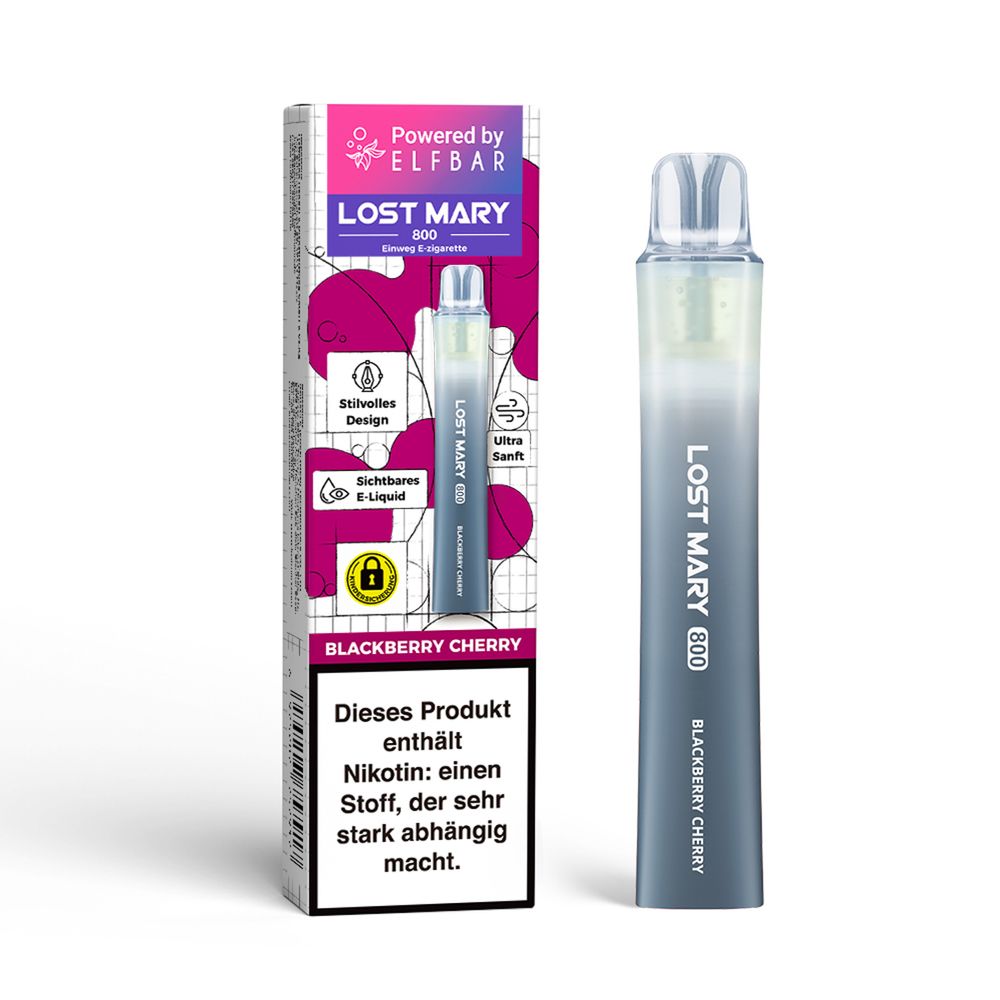 ELFBAR LOST MARY 800 Blackberry Cherry 20mg Nikotin Einweg Vape