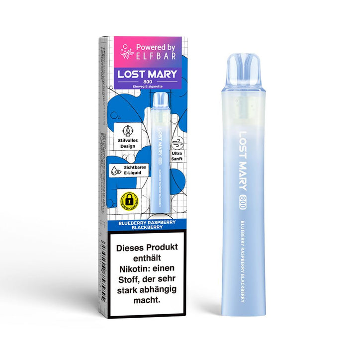 Lost Mary 800 Blueberry Raspberry Blackberry 20mg Nikotin Einweg Vape