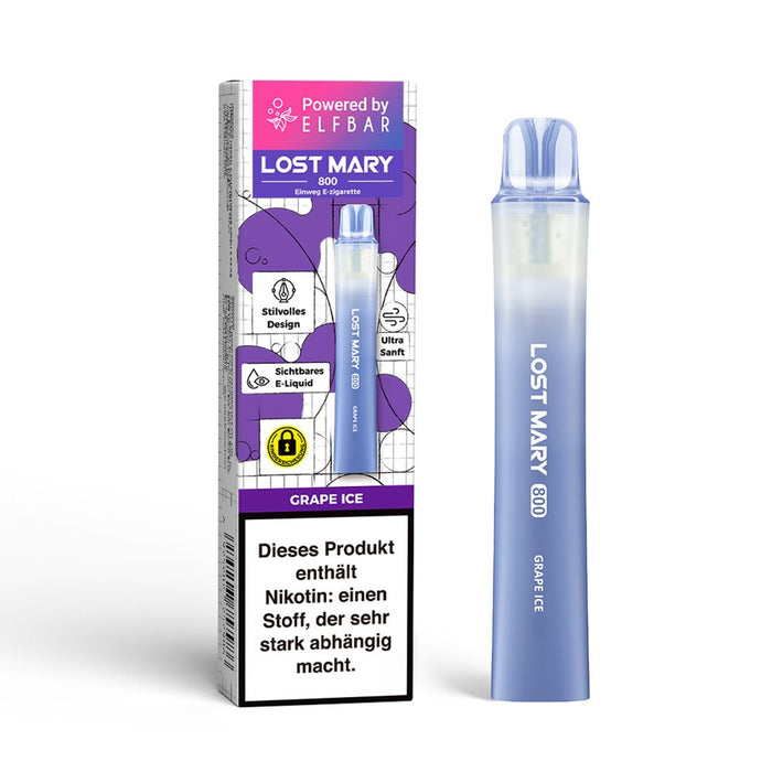 Lost Mary 800 Grape Ice 20mg Nikotin Einweg Vape