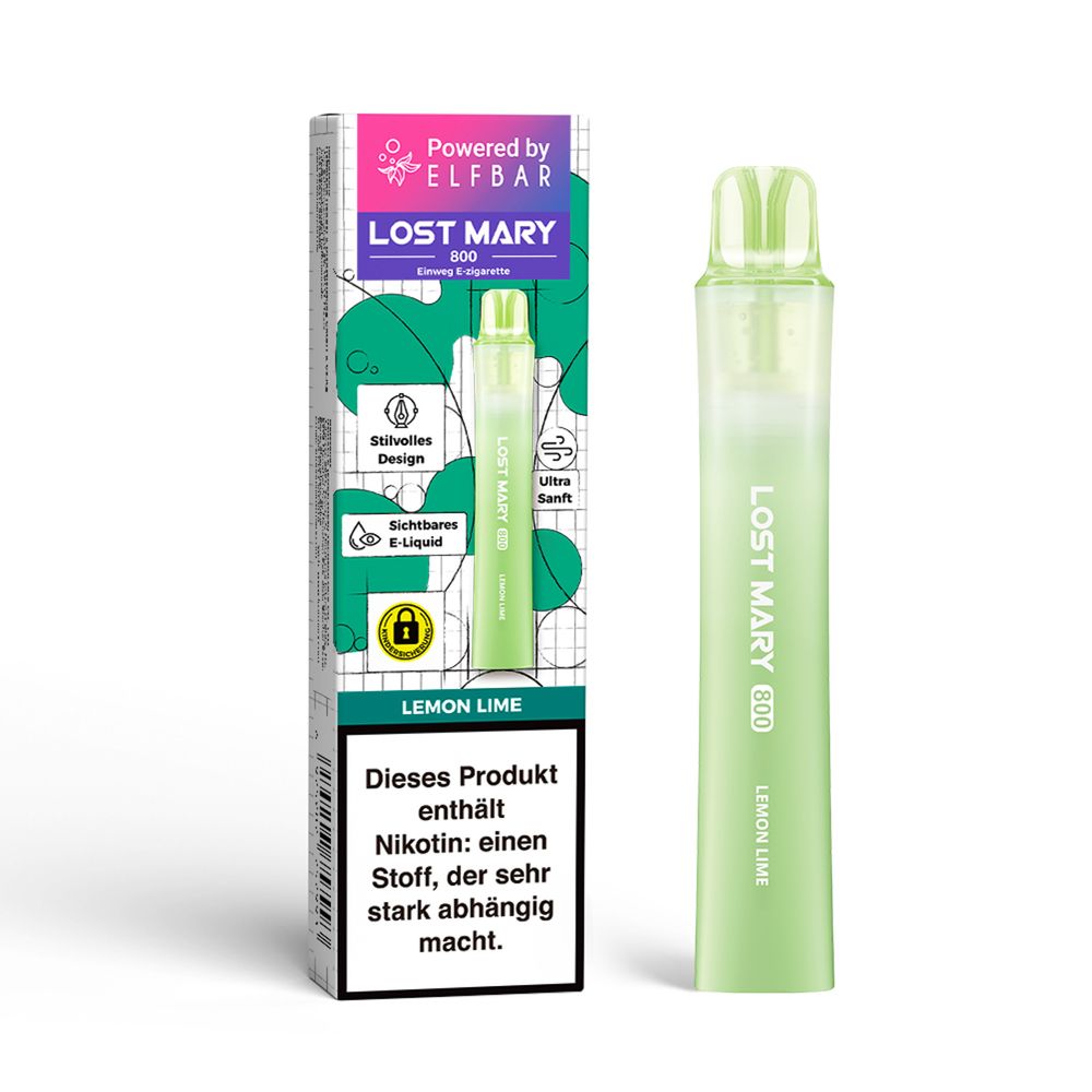 ELFBAR LOST MARY 800 Lemon Lime 20mg Nikotin Einweg Vape