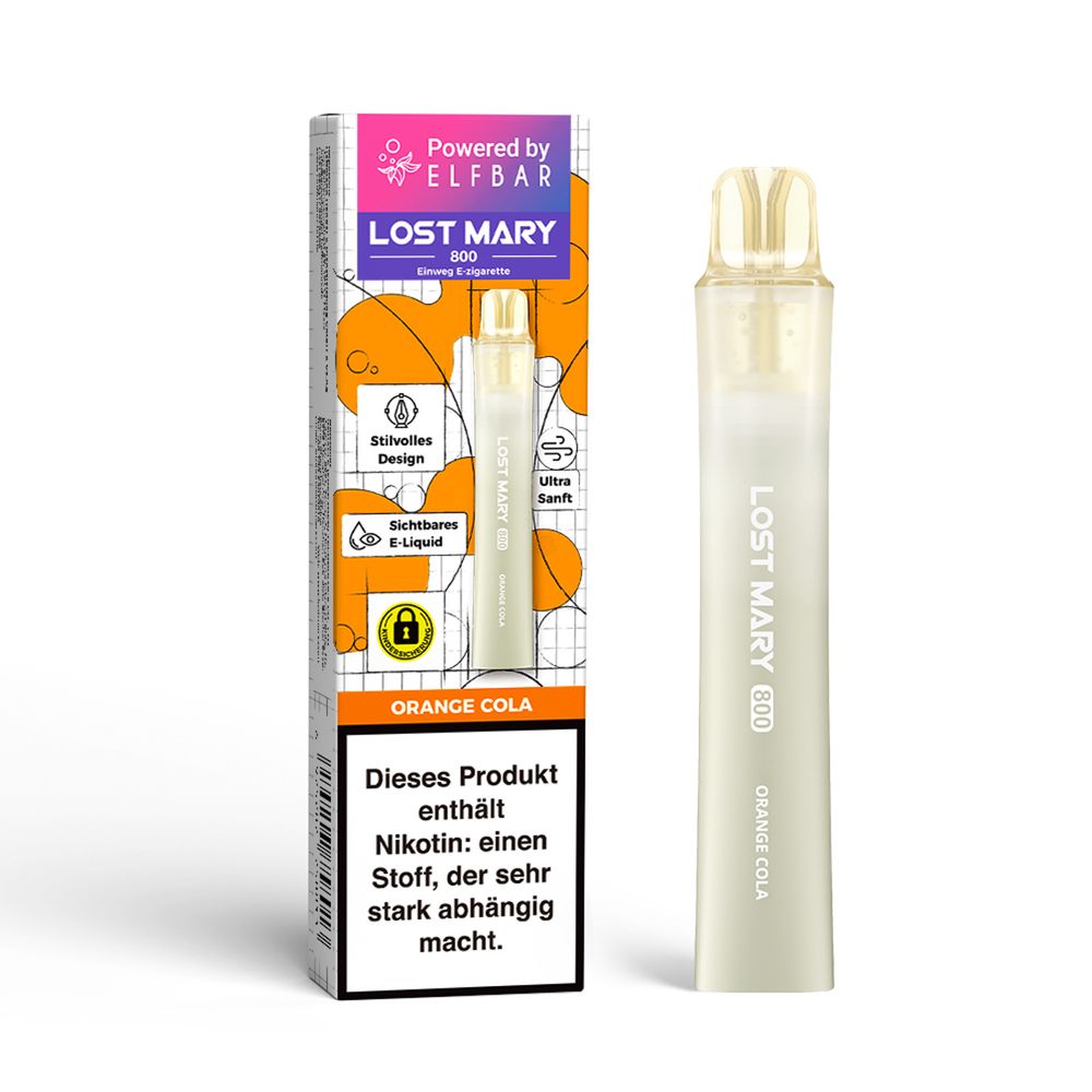 ELFBAR LOST MARY 800 Orange Cola 20mg Nikotin Einweg Vape