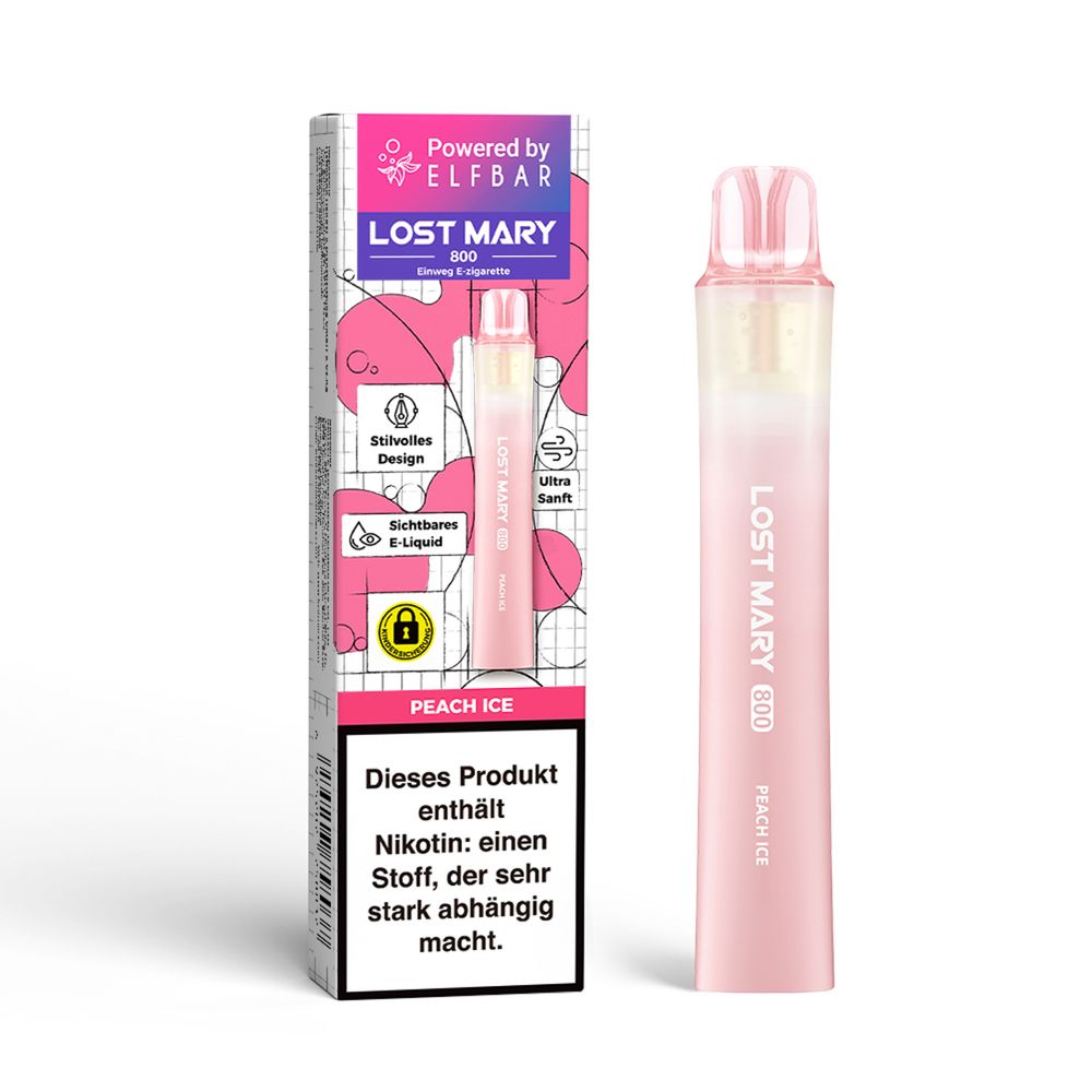 ELFBAR LOST MARY 800 Peach Ice 20mg Nikotin Einweg Vape
